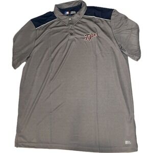 Detroit Tigers TX3 MLB Gray Navy Polo Shirt Men's 2XL Baseball‎ Genuine